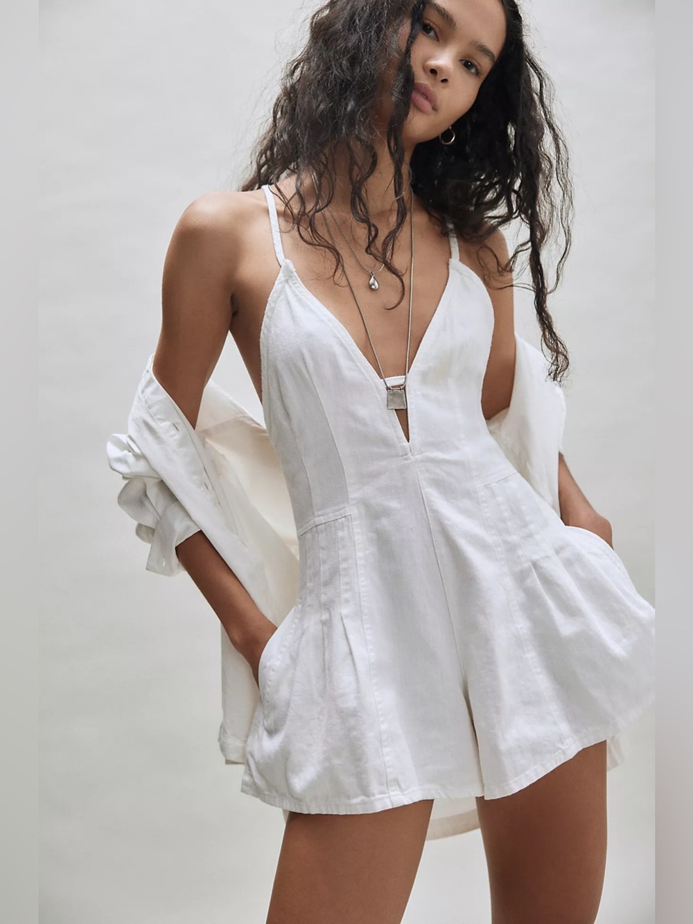 FREE PEOPLE | ✨NEW✨ We The Free Nostalgia Ultra Shortalls in Optic White